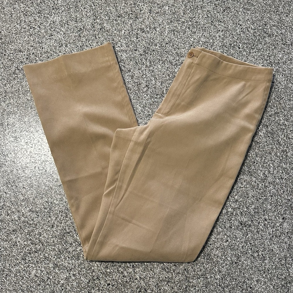 Zara Basic Pants Womens 8 30x30 Mid Rise Casual Trouser Straight Leg Stretch Tan